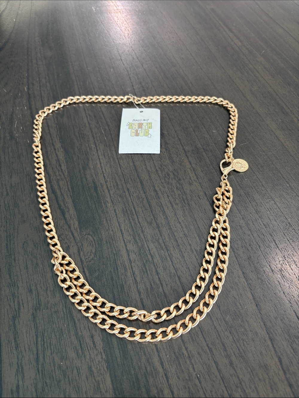 Princess Polly Gold-Tone Double Layer Curb Chain Belt